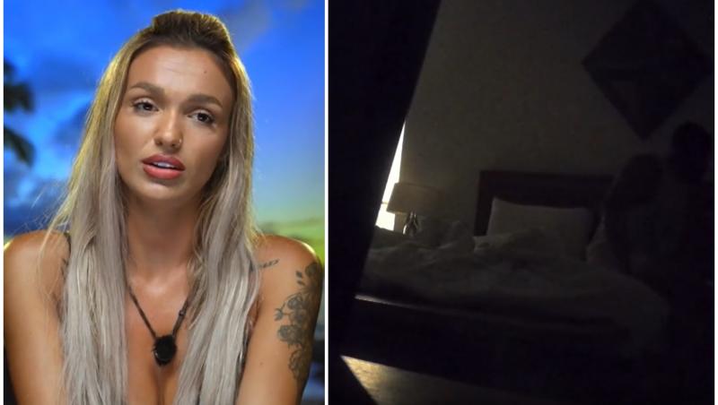 colaj foto cu ella si o imagine din dormitorul in care au dormit ella si teo la insula iuirii sezonul 9