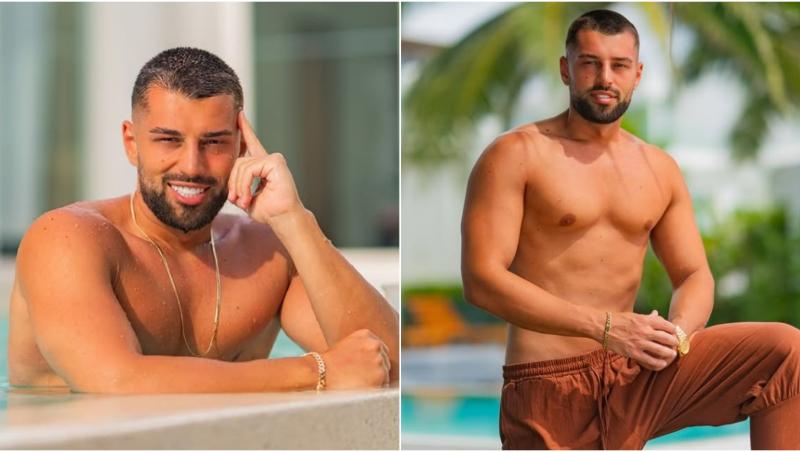 colaj foto cu doua imagini in care apare ispita teo de la insula iubirii