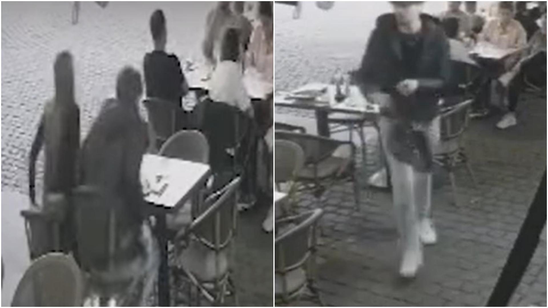 Momentul &icirc;n care doi tineri fug de la o terasă din Timișoara, fără să plătească. Au fost surprinși de camerele de supraveghere