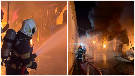 Incendiu în complexul Dragonul Roşu din Bucureşti! Focul s-a întins pe o suprafaţă de 3.800 de metri pătraţi, cu degradări de fum