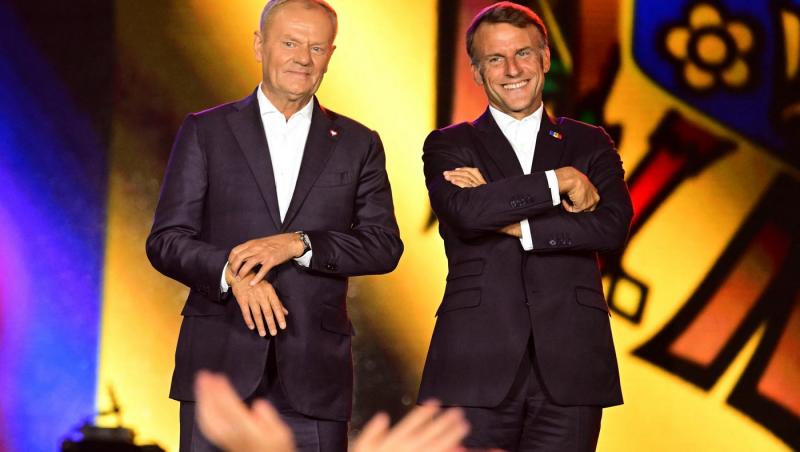 Emmanuel Macron și Donald Tusk, discursuri memorabile în limba română, la Chișinău. Ce mesaje răsunătoare au transmis