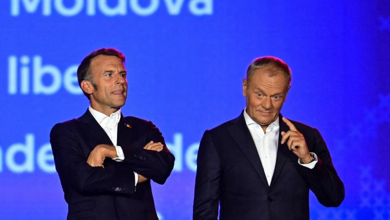 Emmanuel Macron și Donald Tusk, discursuri memorabile în limba română, la Chișinău. Ce mesaje răsunătoare au transmis