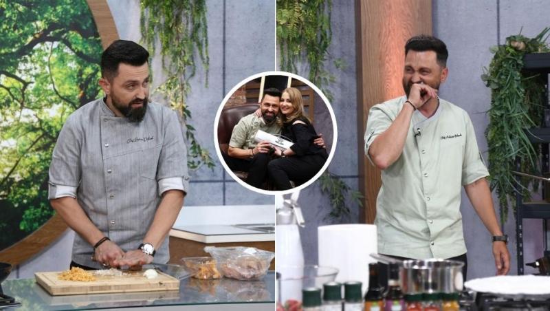 colaj chef orlando zaharia la chefi la cuțite și chef orlando zaharia cu soția sa