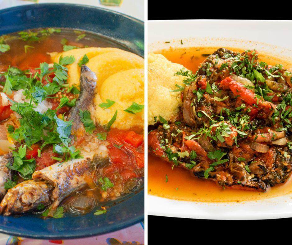 două boluri cu saramură de pește