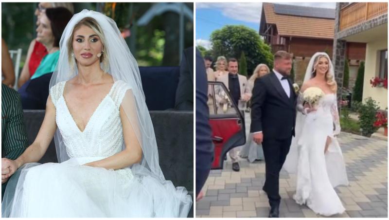 Colaj cu Maria Roman de la Mireasa sezon 3 în două ipostaze diferite în rochii de mireasă