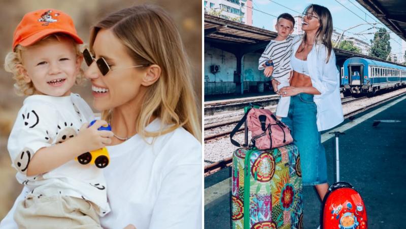 Gabriela Prisăcariu, pentru prima dată în vacanță doar cu fiul ei, Tiago. Cei doi au călătorit cu trenul împreună