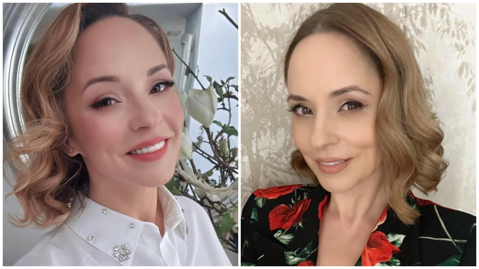 Colaj cu Andreea Marin în doua ipostaze diferite