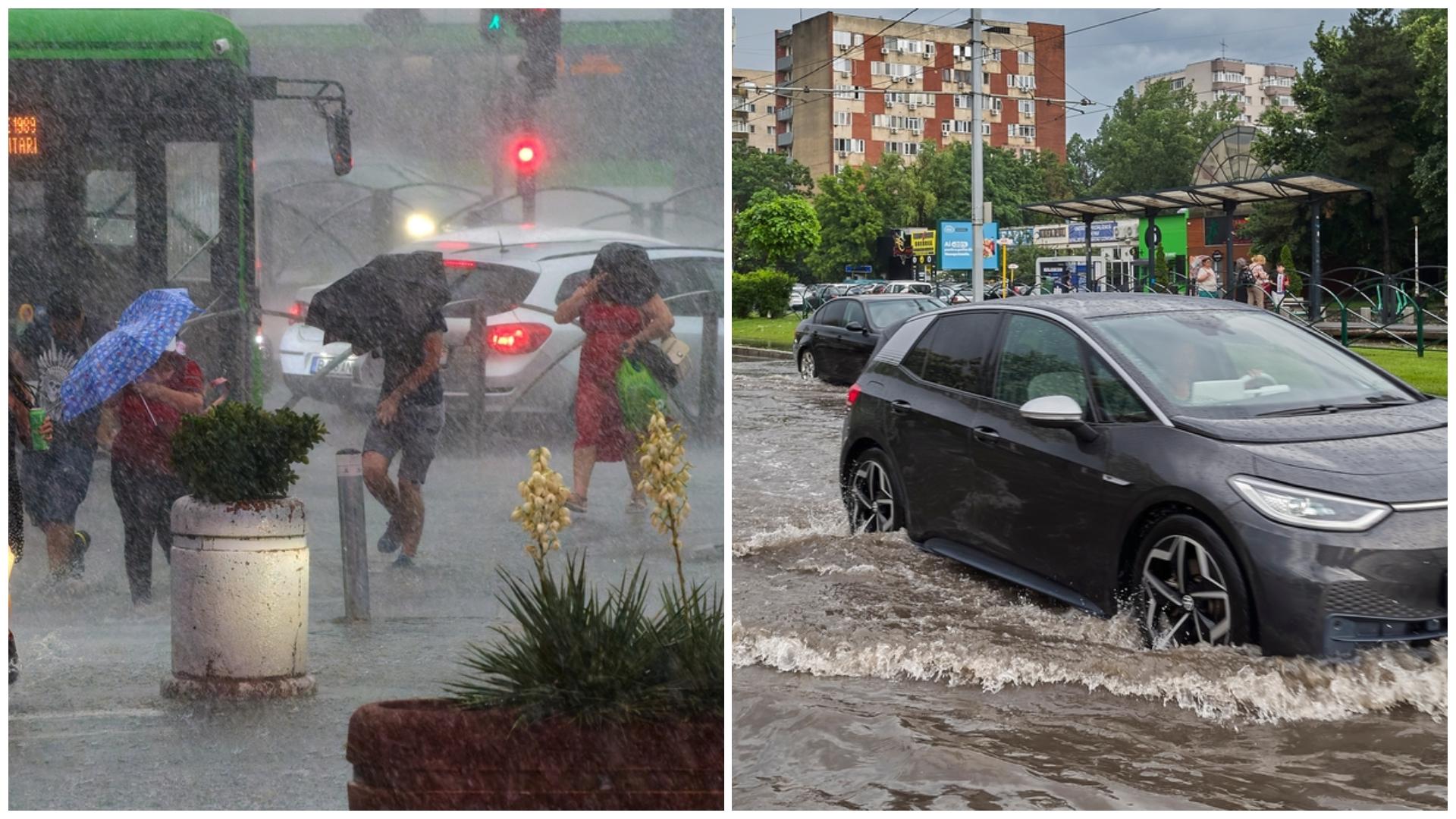 Cod portocaliu de vijelii puternice, ploi torențiale și grindină de medii dimensiuni. Ce zone sunt vizate de avertizarea ANM