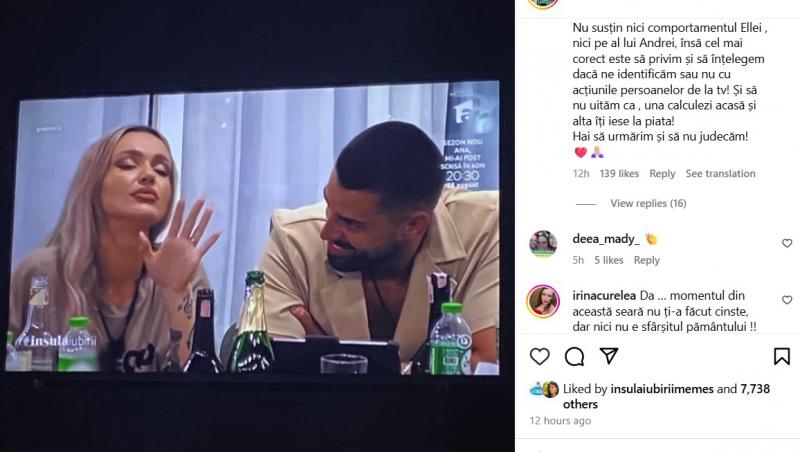Reacția Ellei Vișan din mediul online după episodul Insula Iubirii în care ea s-a apropiat de ispita Teo