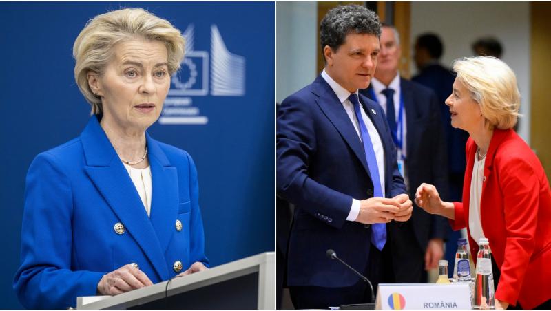 colaj foto Ursula von der Leyen si nicusor dan