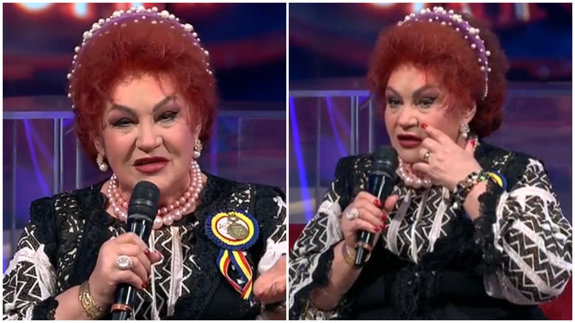 Elena Merișoreanu în platoul emisiunii Un show păcătos