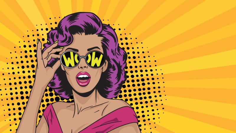 imaigne pop art cu o femeie fericita