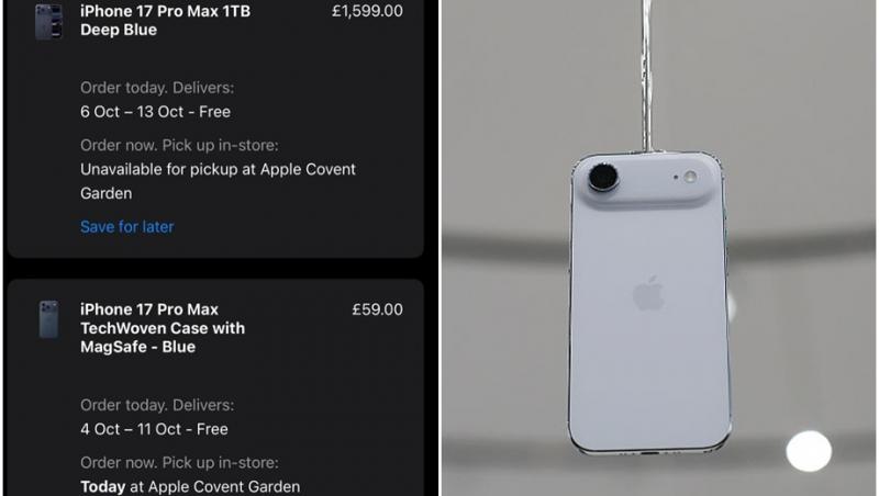 O imagine cu noul Iphone 17 și prețul acestuia