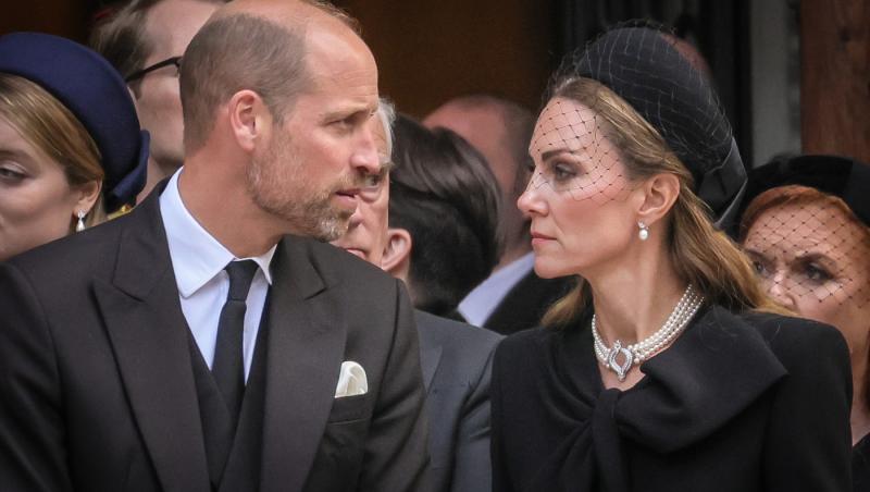 kate middleton și prințul william la funeraliile ducesei de kent