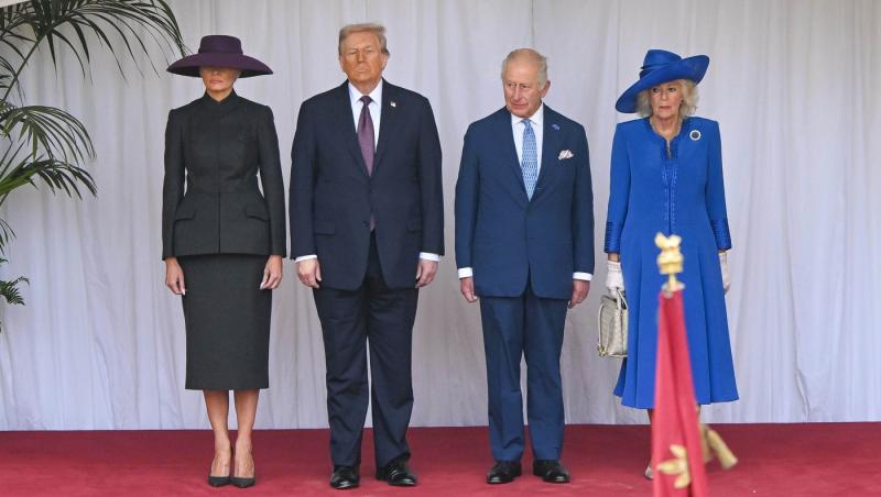 Președintele Donald Trump și soția lui, vizită la Castelul Windsor. Ce ținute au purtat Kate Middleton și Melania Trump