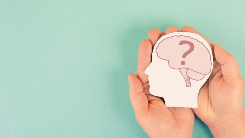 imagine de tip desen cu un creier pe fundal bleu