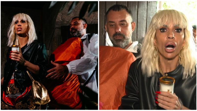 Colaj cu Raluca Bădulescu în două ipostaze diferite