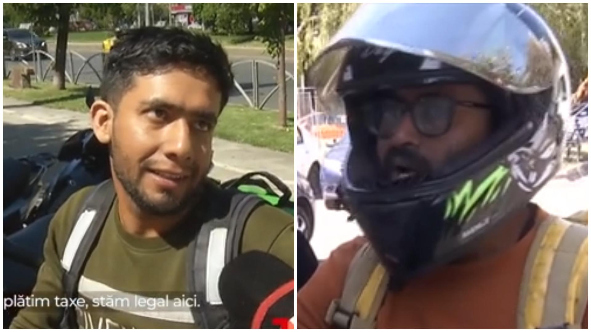 Imigranți asiatici în România care livrează mâncare