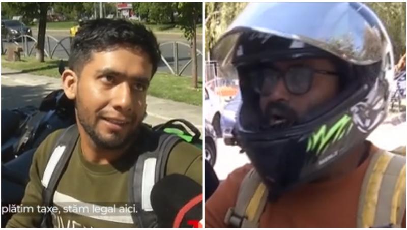 Imigranți asiatici în România care livrează mâncare