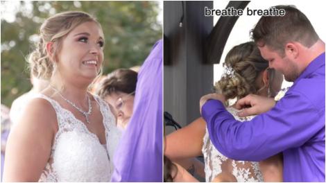 Momentul în care un mire își salvează mireasa, chiar în fața altarului. Ce s-a întâmplat când își rosteau jurămintele