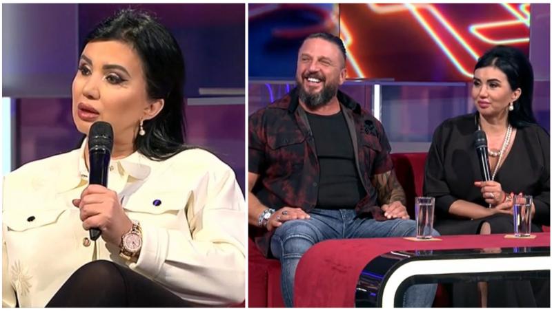 Colaj cu Adriana Bahmuțeanu în două ipostaze diferite la emisiune