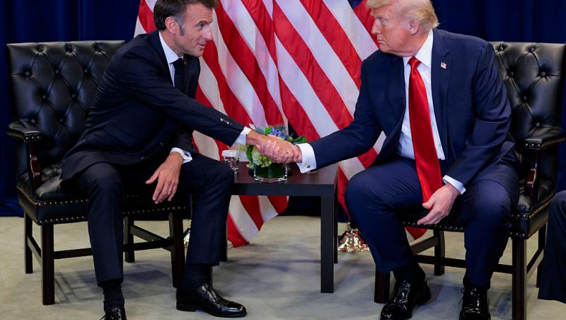 Emmanuel Macron, blocat de coloana oficială a lui Donald Trump. Cum a reacționat președintele francez | VIDEO
