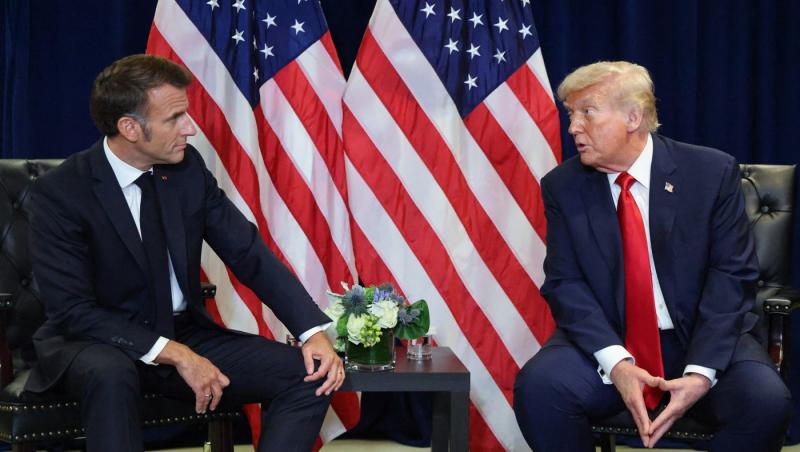 Emmanuel Macron, blocat de coloana oficială a lui Donald Trump. Cum a reacționat președintele francez | VIDEO