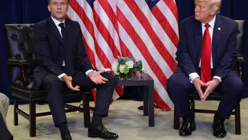 Emmanuel Macron, blocat de coloana oficială a lui Donald Trump. Cum a reacționat președintele francez | VIDEO