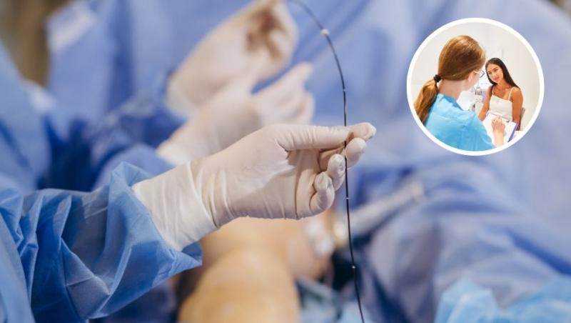 colaj tânără discutând cu medicul, pacient în sala de operație