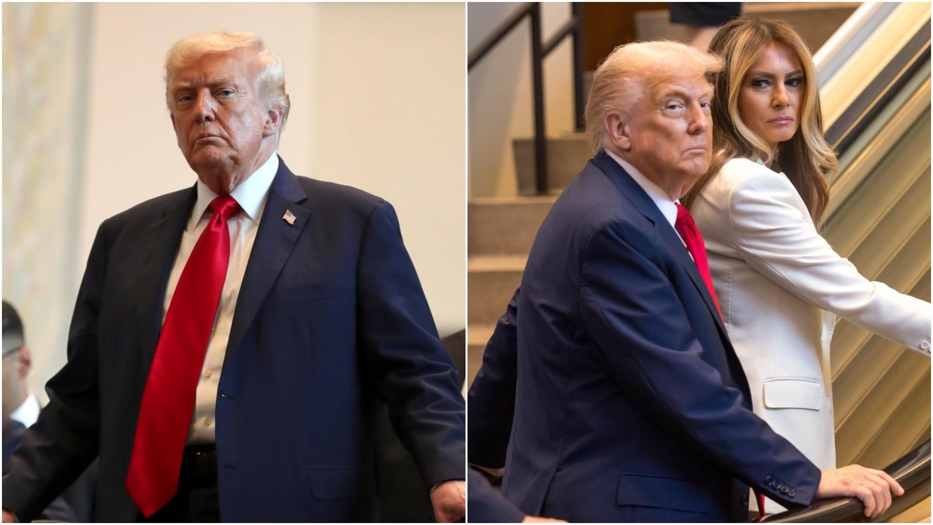 colaj foto donald trump si melania la sediul onu