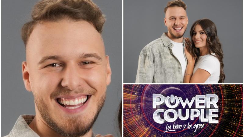 colaj foto cu mitzuu, iubita lui, ariana, si logo-ul emisiunii power couple romania