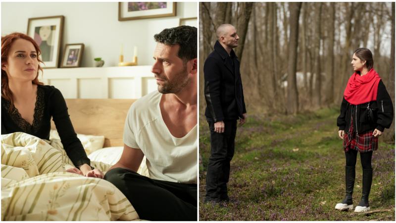 Michaela Prosan, Adi Nartea, Sara Ghimpu și Mihai Smarandache la filmările serialului Iubire cu parfum de lavandă