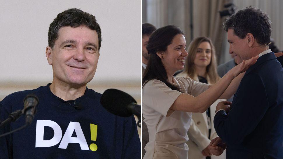 colaj nicușor dan și nicușor dan cu mirabela grădinaru