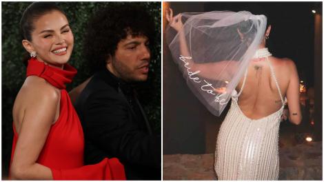 Selena Gomez și Benny Blanco s-au căsătorit! Primele imaginil cu ținutele spectaculoase ale mirilor