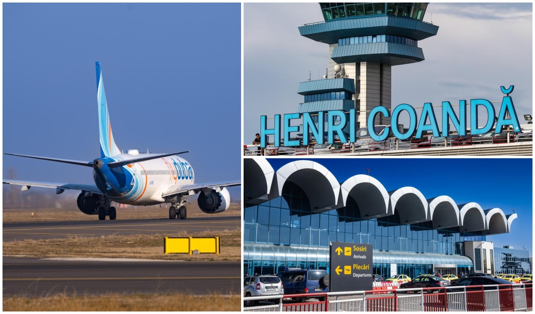 colaj foto cu avion si aeroportul henry coanda