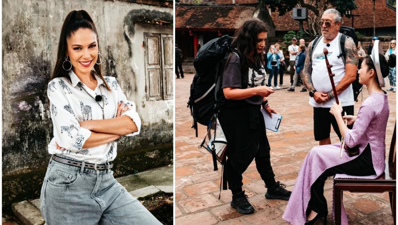 colaj foto cu irina fodor si mara banica alaturi de serghei mizil la asia express drumul eroilor