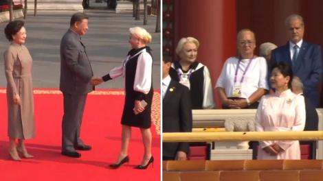 Ținuta aleasă de Viorica Dăncilă la parada militară de la Beijing. Ce semnificație ascunsă ar putea avea