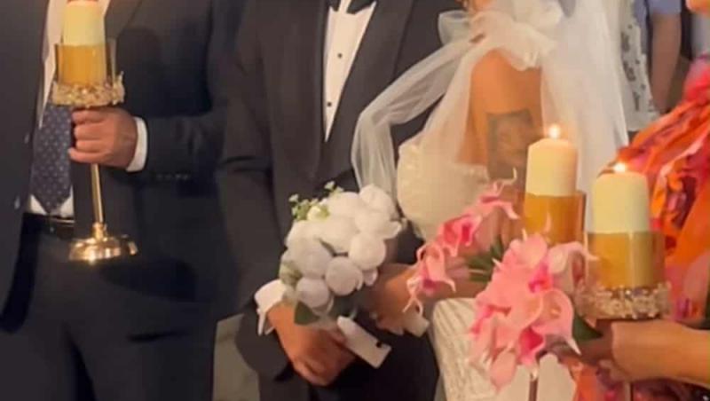 Mireasa, sezon 7. Dima și Sabrina s-au căsătorit religios. Cum a arătat ea în rochie de mireasă și cine le-a fost alături mirilor