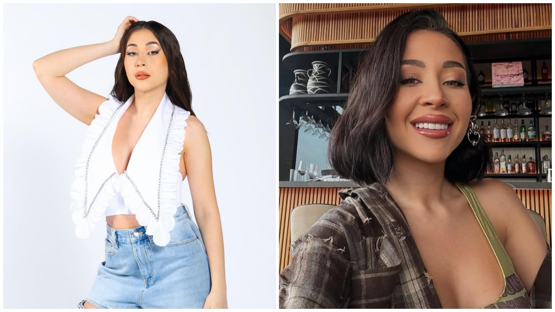 Colaj cu Nicole Cherry în două ipostaze diferite