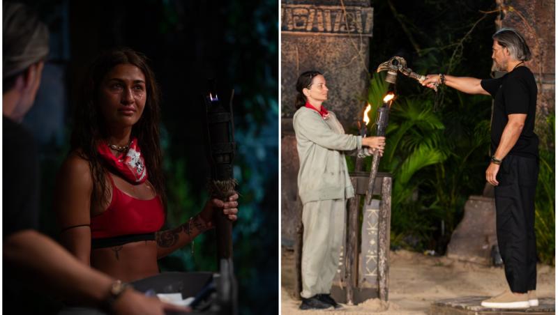 colaj foto cu Yasmin Awad și Roxana Condurache părăsind Survivor