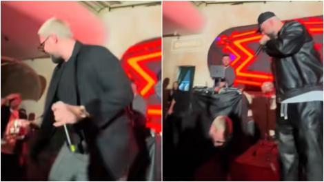 Momentul &icirc;n care un artist rom&acirc;n cade de pe scenă &icirc;n timpul concertului de Revelion. Cineva din public a filmat totul