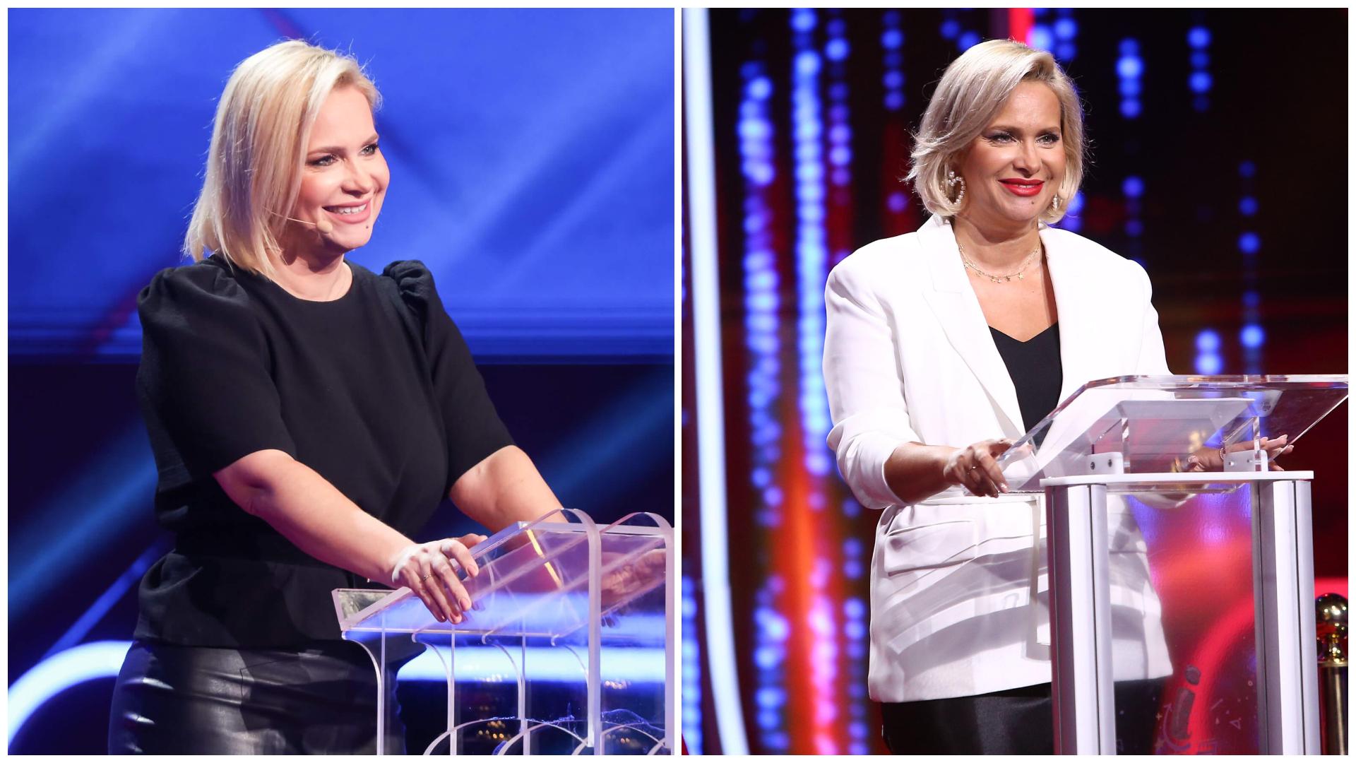 Colaj cu Paula Chirilă în două ipostaze diferite la emisiuni diferite