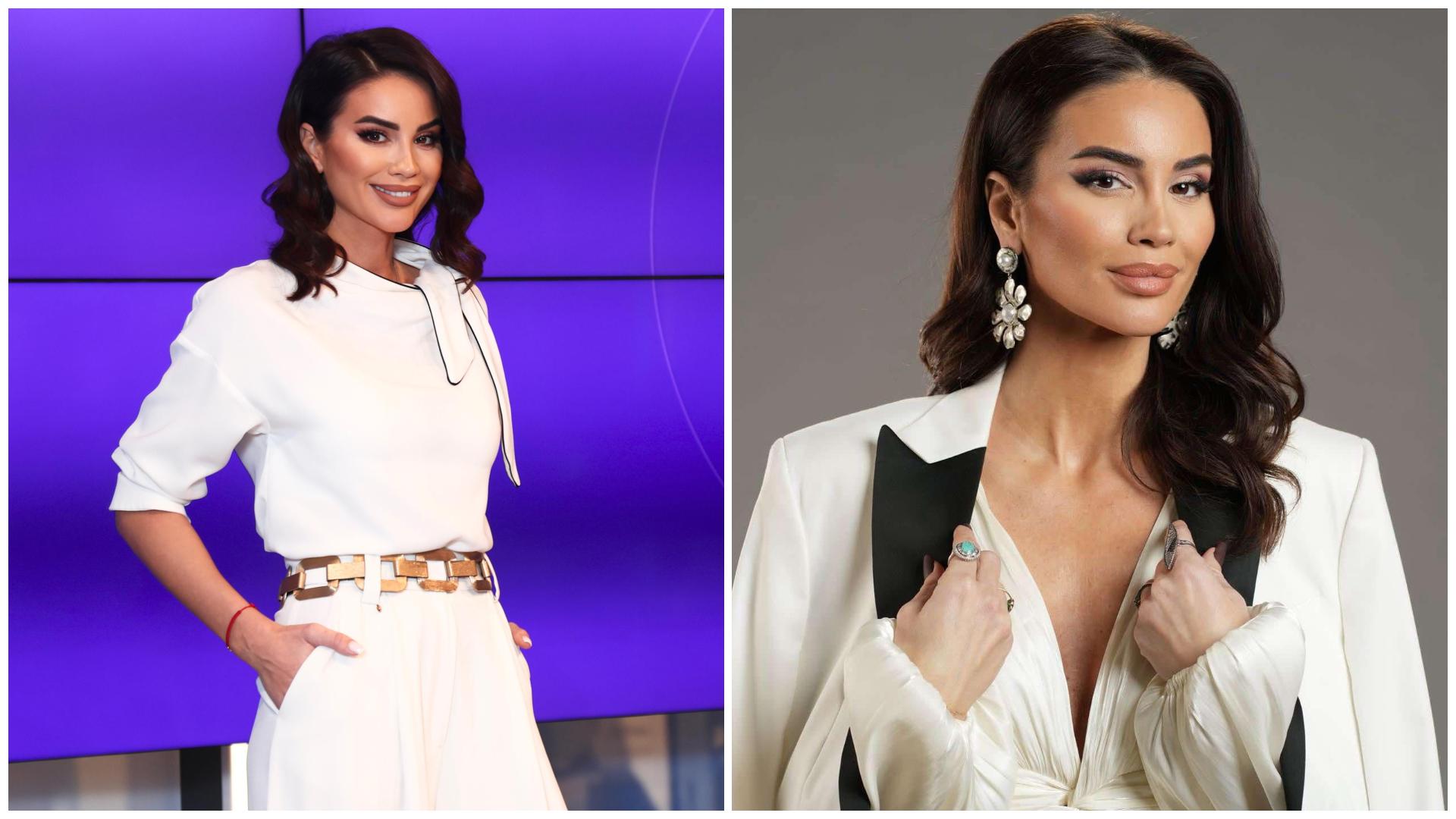 Colaj cu Geanina Ilieș în două ipostaze diferite