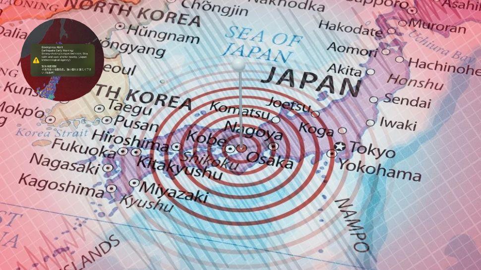 colaj hartă seismică japonia și alertă cutremur japonia