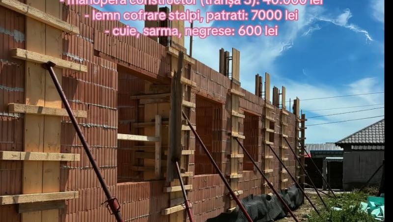 Cât costă să ridici o casă în 2026. O influenceriță a dezvăluit cât a cheltuit până acum pe construcție