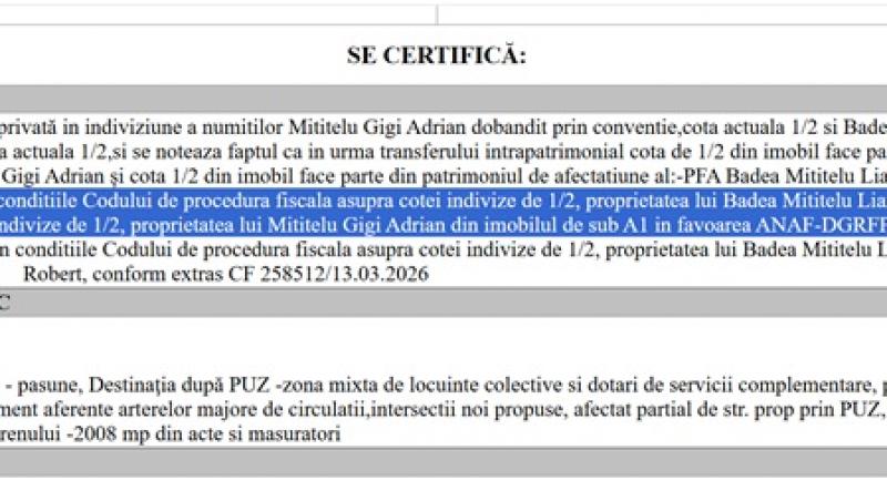 Documentul emis de autoritățile din Craiova