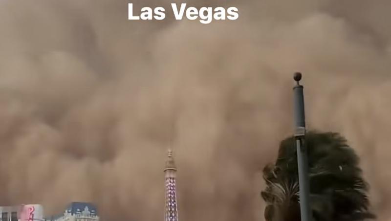 Imagini spectaculoase din Las Vegas! O furtună puternică de praf a redus vizibilitatea pe străzi. Ce a urmat | VIDEO