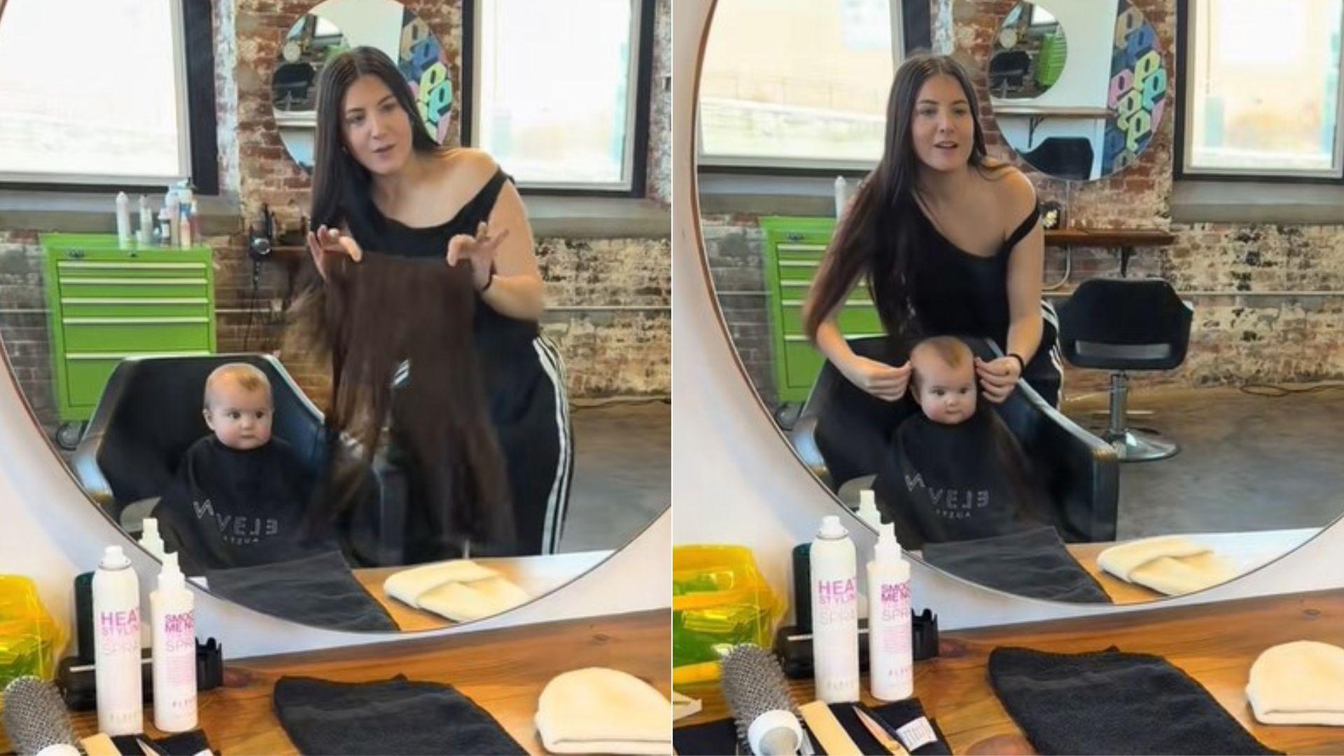 Bebelușul de 8 luni cu extensii de păr care a devenit viral. Cum arată fetița