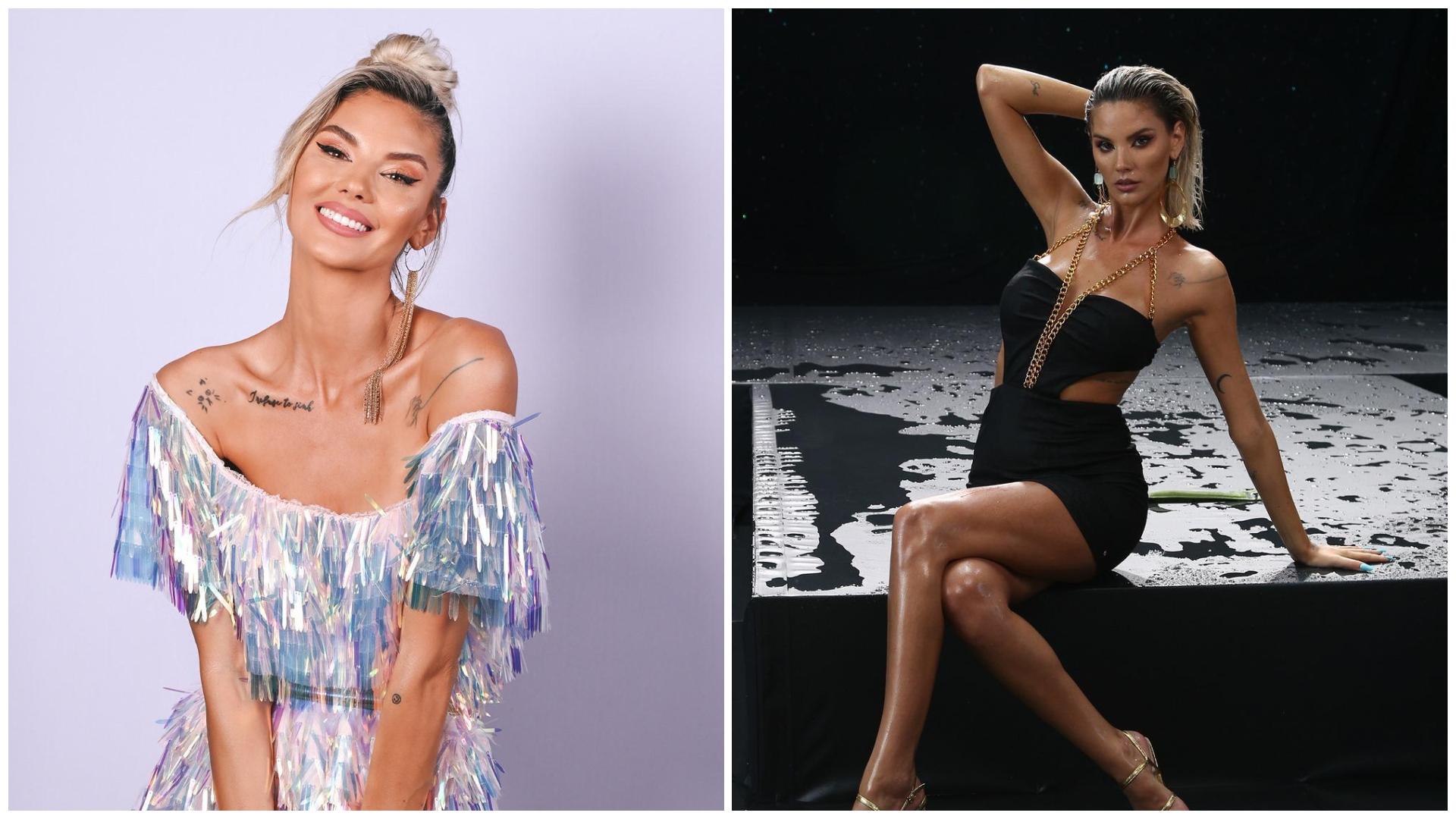 Colaj cu Ramona Olaru în două ipostaze diferite