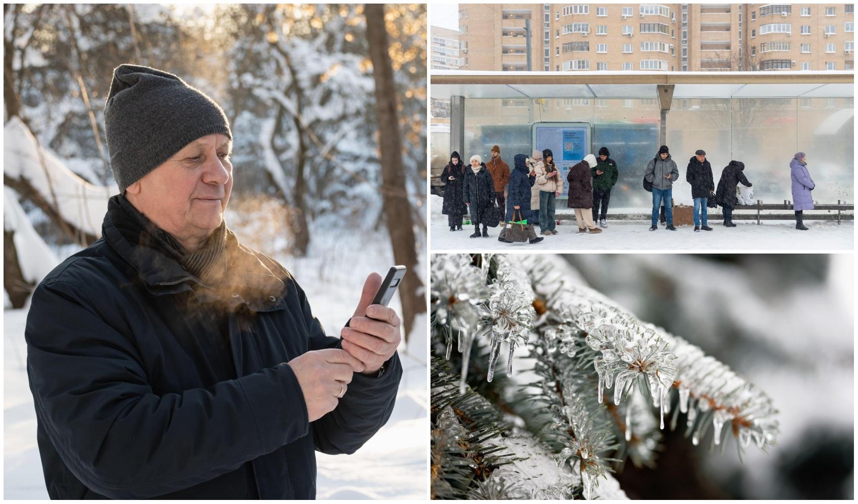 colaj foto cu barbat iarna si imagini de iarna